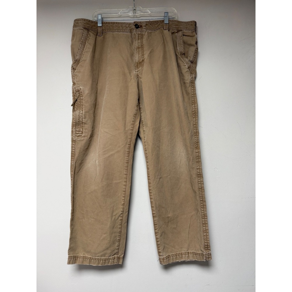 G H Bass & Co Mens Khaki Cargo Pants 40W 30L Relaxed Fit Utility Outdoor